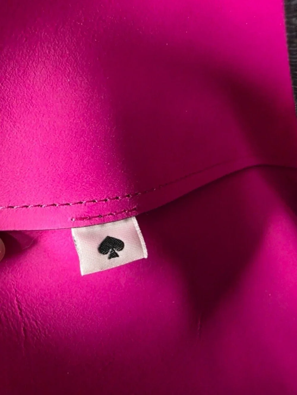 Kate Spade Black Leather Tote Bag Pink Interior Spade Flower Twist Lock